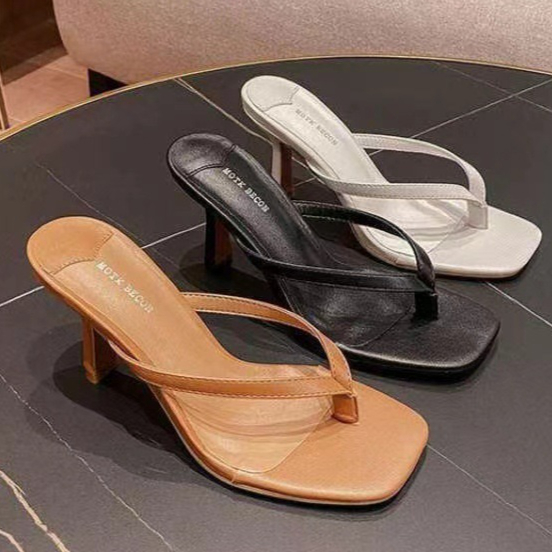 Square Toe Mule - Fashion Heeled Sandals for Women Wearing