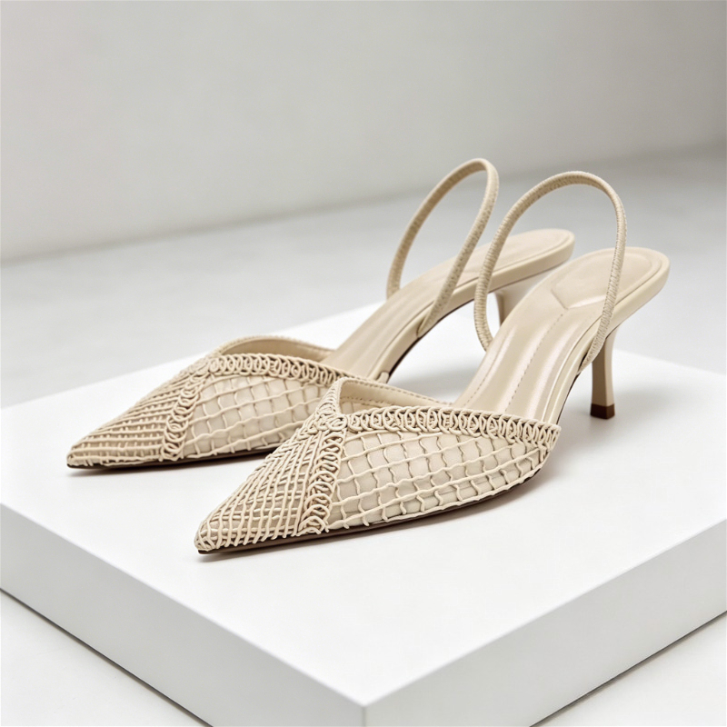 Women Shoes Branded - Mesh Woven Heeled Sandals Women Sexy