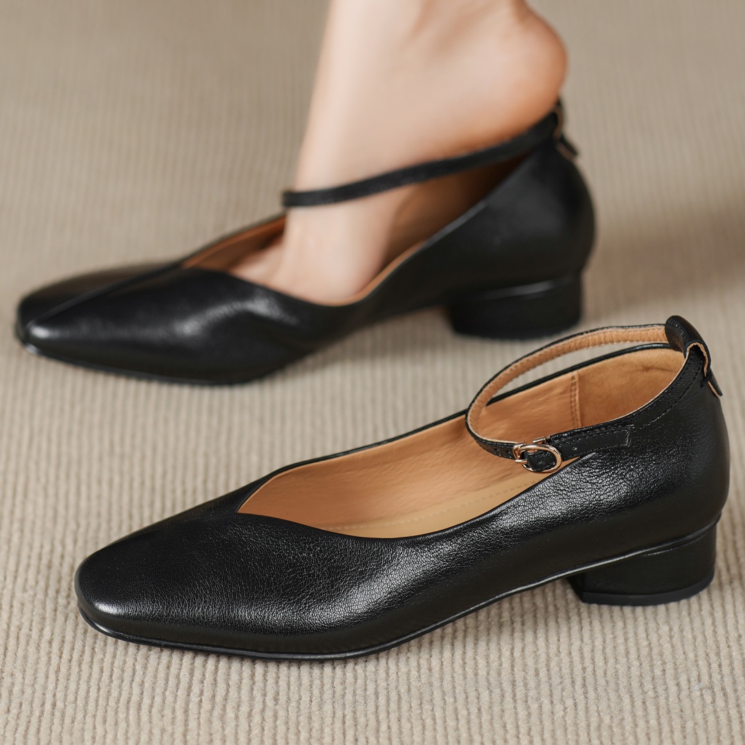danxuefei women's sheepskin sq - Ankle Strap Heels บทวิจารณ์และราคา