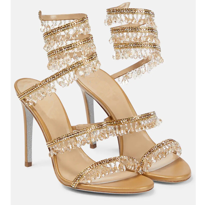 Sexy Green Crystal Fringe Stil - Ankle Strap Heels บทวิจารณ์และราคา