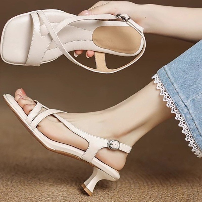 Women's Sandals Fashion Elegan - Square Toe Mule บทวิจารณ์และราคา