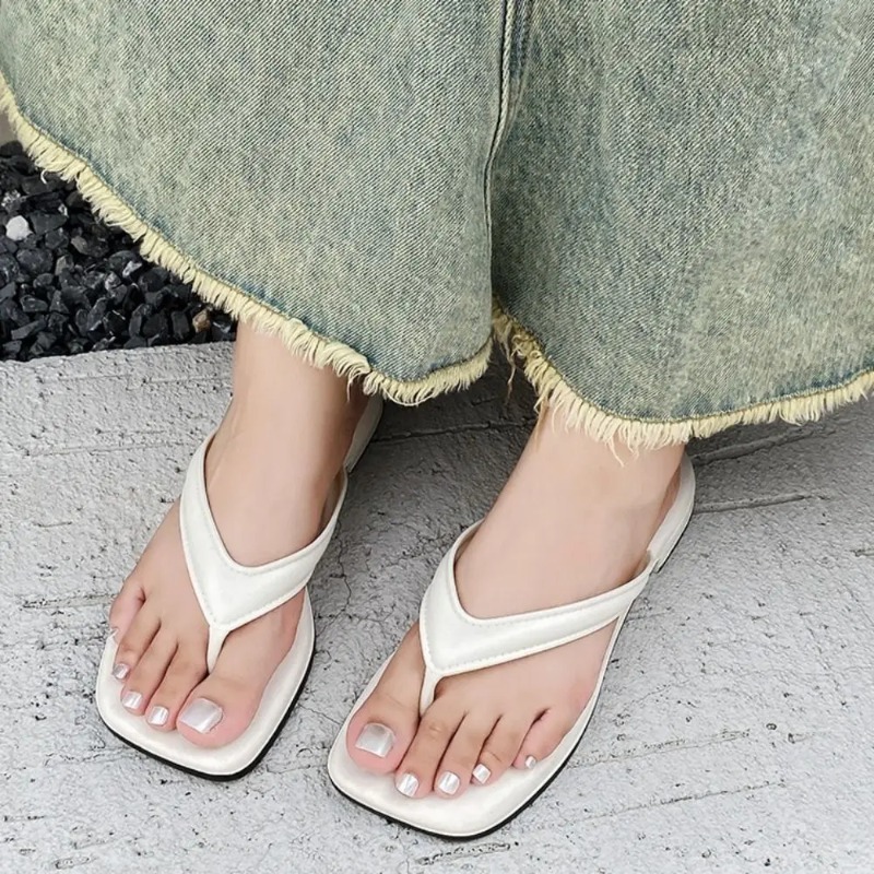 Women Solid Square Toe Flip Fl - Square Toe Mule บทวิจารณ์และราคา