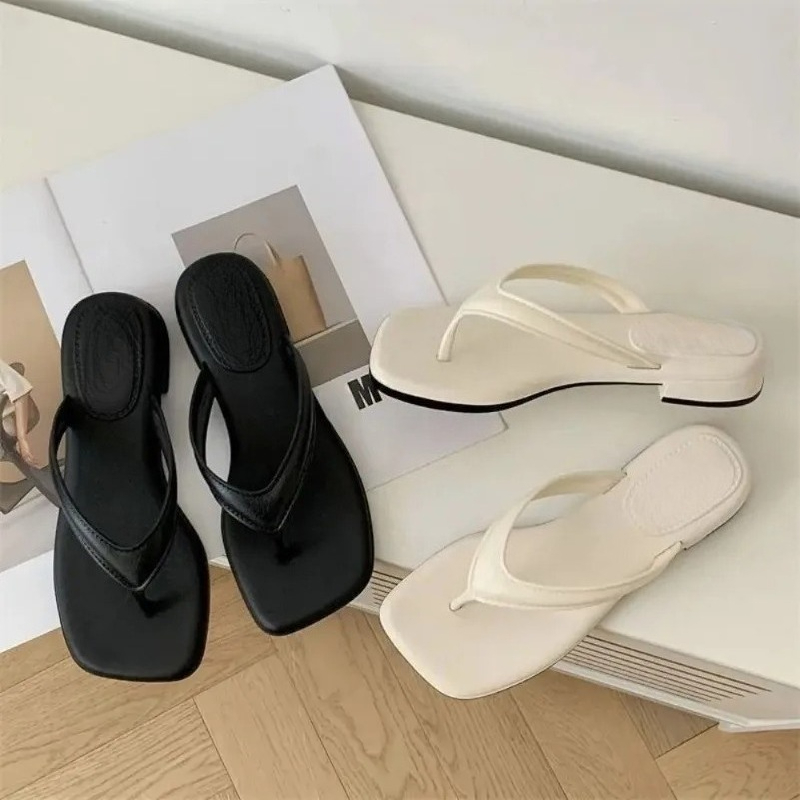 Women Solid Square Toe Flip Fl - Square Toe Mule บทวิจารณ์และราคา