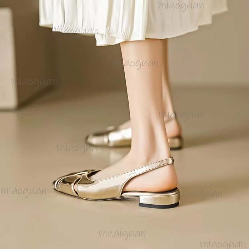 Cover Toe Low Heel Pumps Women - Square Toe Mule บทวิจารณ์และราคา