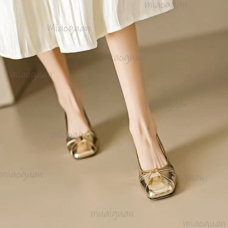 Cover Toe Low Heel Pumps Women - Square Toe Mule บทวิจารณ์และราคา