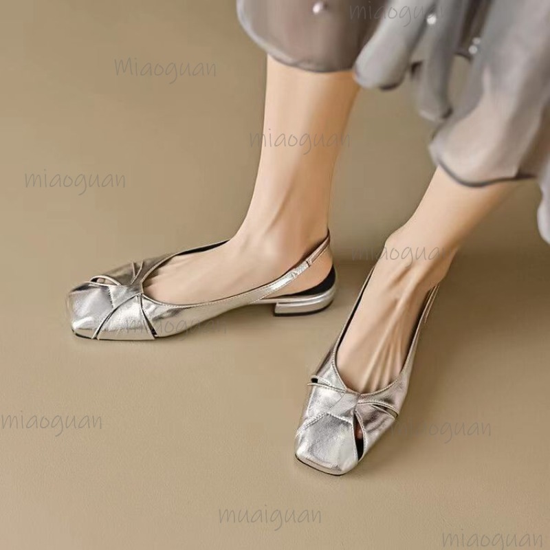 Cover Toe Low Heel Pumps Women - Square Toe Mule บทวิจารณ์และราคา