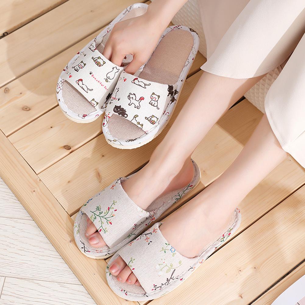 Women Flax Slippers Home Slipp - Mule Slip On บทวิจารณ์และราคา
