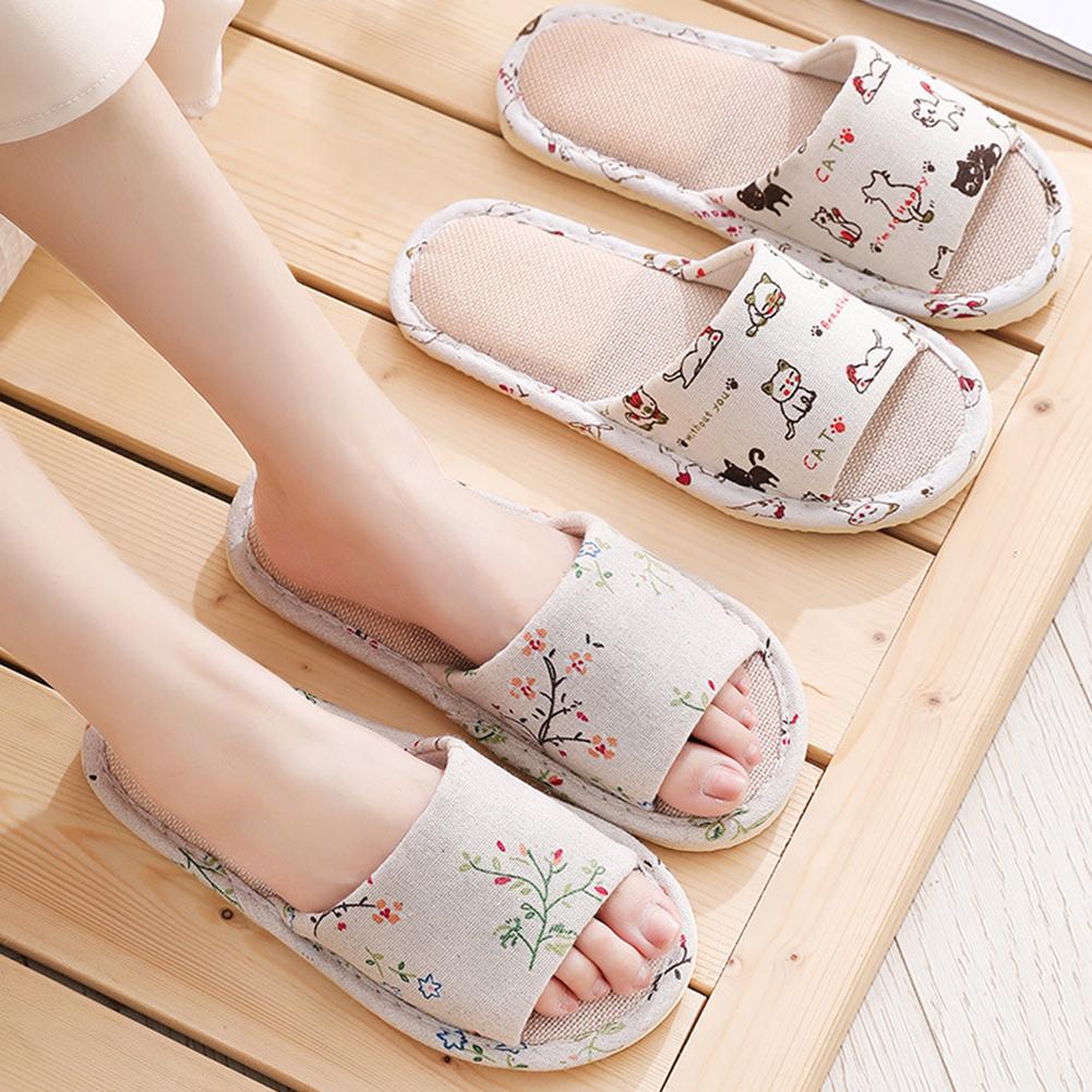 Women Flax Slippers Home Slipp - Mule Slip On บทวิจารณ์และราคา