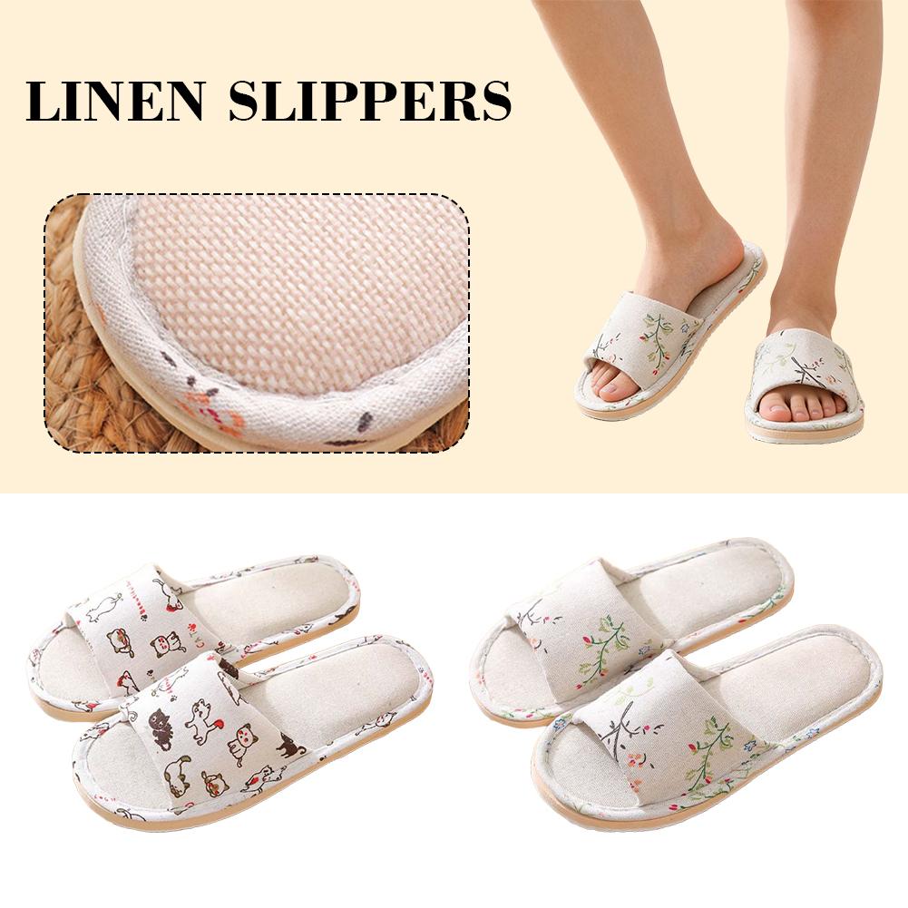 Women Flax Slippers Home Slipp - Mule Slip On บทวิจารณ์และราคา