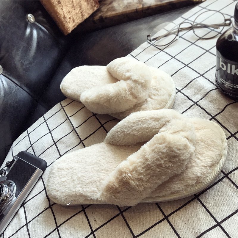 Cross Warm Fluffy Furry Slippe - Mule Slip On บทวิจารณ์และราคา