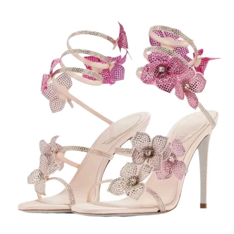 Eilyken Sexy CRYSTAL Flower Th - Ankle Strap Heels บทวิจารณ์และราคา