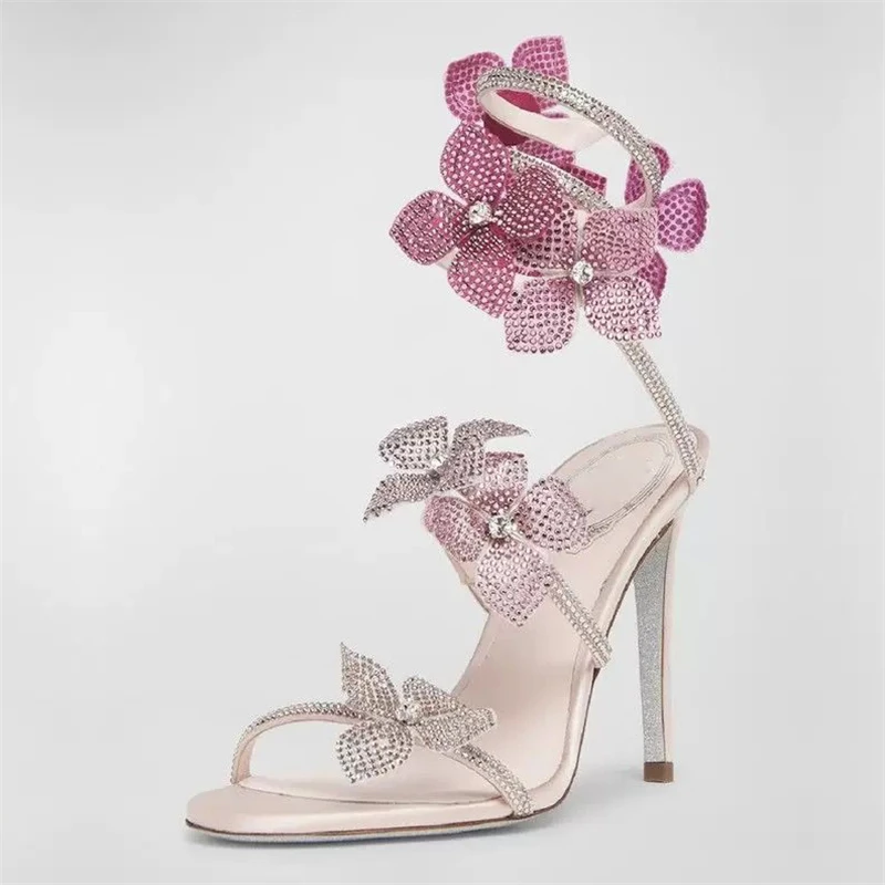 Eilyken Sexy CRYSTAL Flower Th - Ankle Strap Heels บทวิจารณ์และราคา