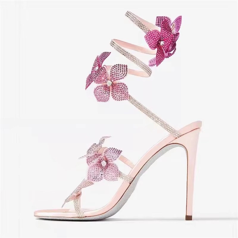 Eilyken Sexy CRYSTAL Flower Th - Ankle Strap Heels บทวิจารณ์และราคา