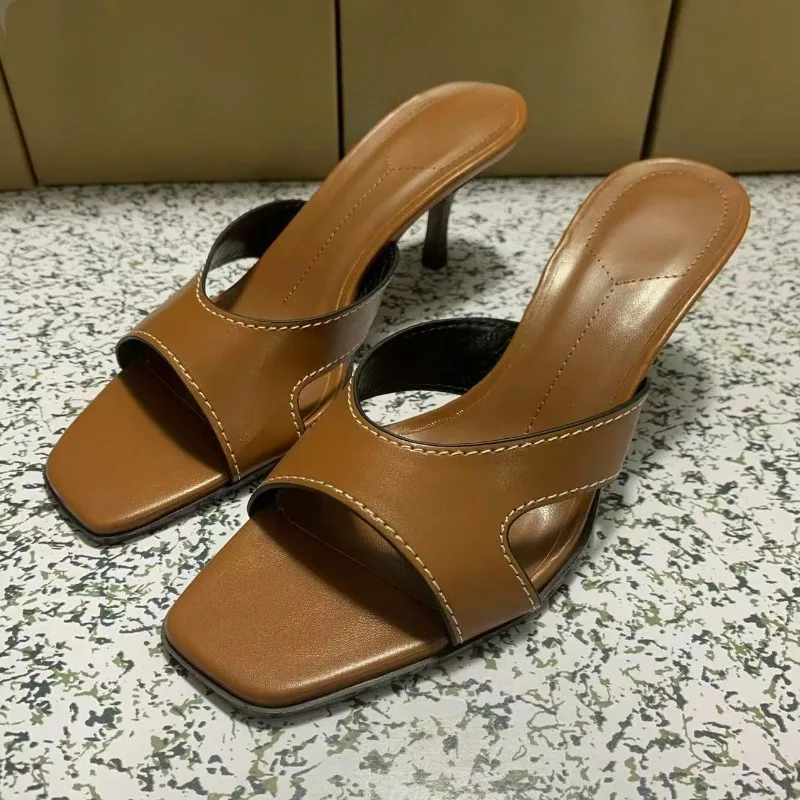 Retro Sewing Brown Women Mules - Women Shoes Branded บทวิจารณ์และราคา