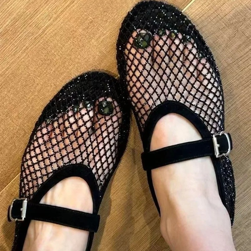 Hollow Rhinestone Baotou Sanda - Square Toe Mule บทวิจารณ์และราคา