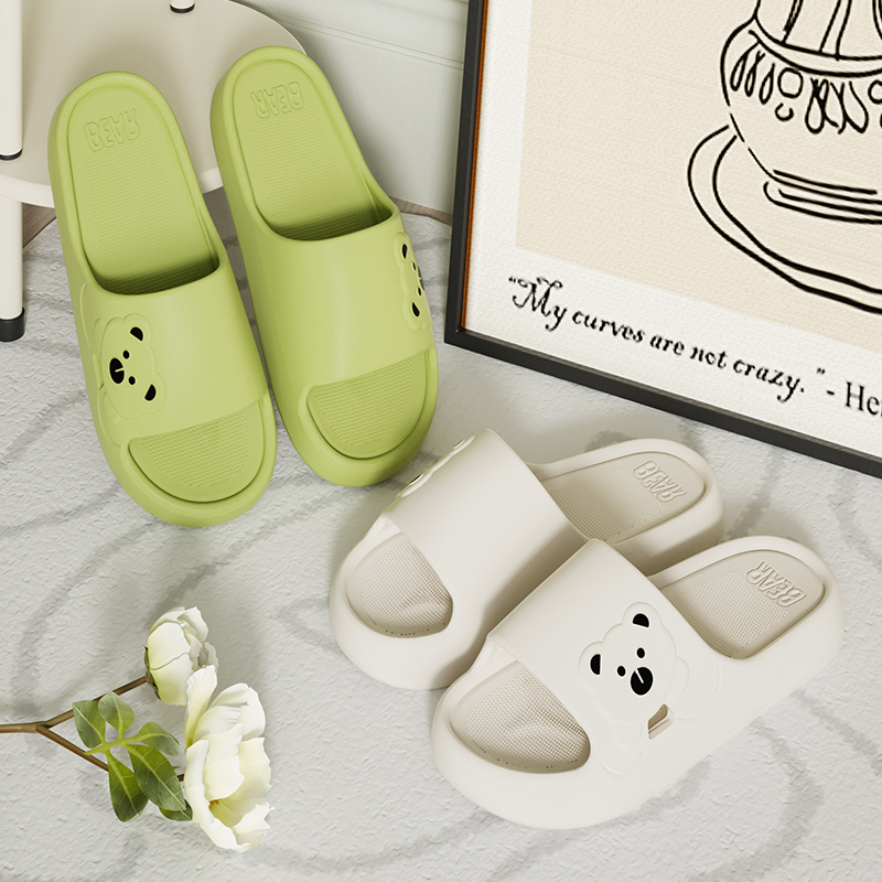 Slippers Bathroom Cartoon Bear - Mule Slip On บทวิจารณ์และราคา