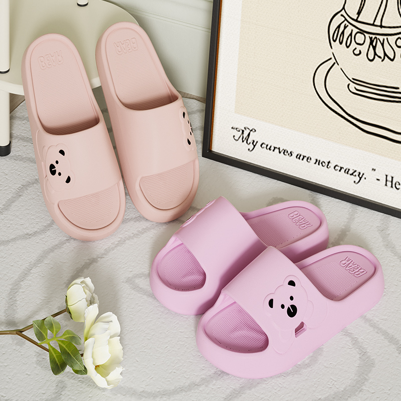 Slippers Bathroom Cartoon Bear - Mule Slip On บทวิจารณ์และราคา
