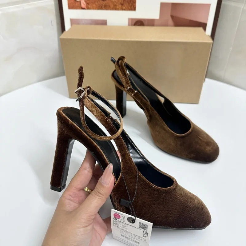 Retro Brown Suede Summer Women - Women Shoes Branded บทวิจารณ์และราคา