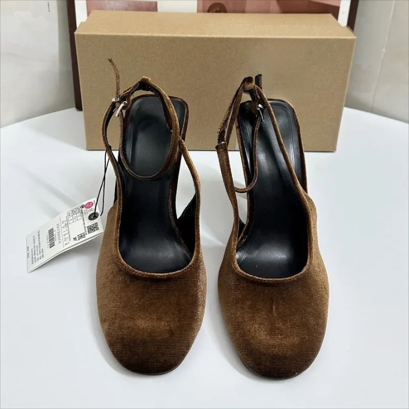 Retro Brown Suede Summer Women - Women Shoes Branded บทวิจารณ์และราคา