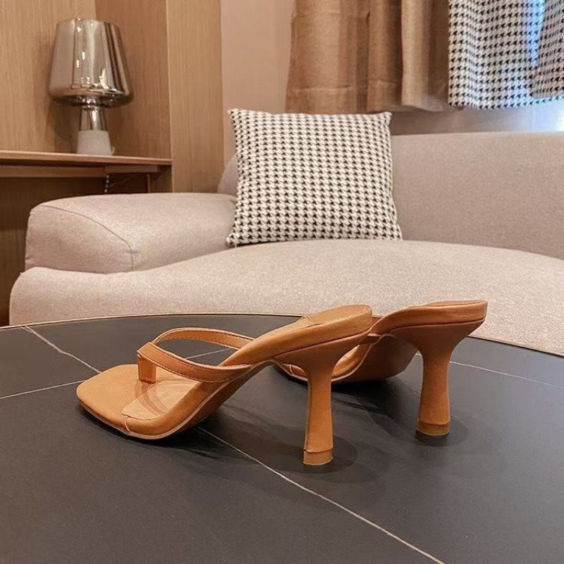 Fashion Heeled Sandals for Wom - Square Toe Mule บทวิจารณ์และราคา